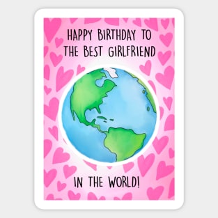 HBD BEST GF IN THE WORLD Sticker